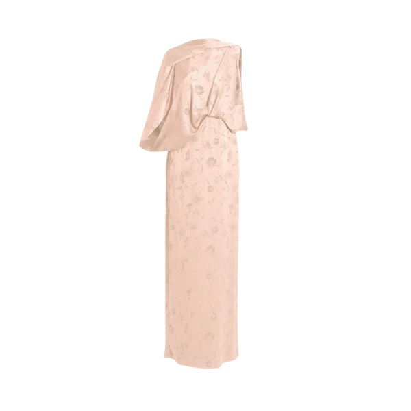 Silk Creponne Drape Gown