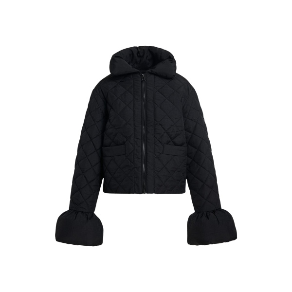 Black quilted padded jacket