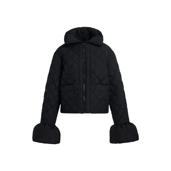 Black quilted padded jacket