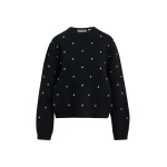 Black stud-embellished sweatshirt