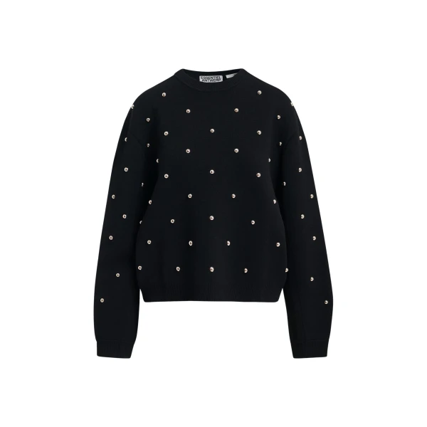 Black stud-embellished sweatshirt