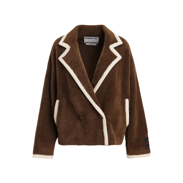 Brown with white contrast trims