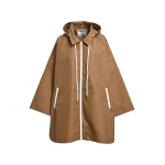 Camel oversized hooded rain coat
