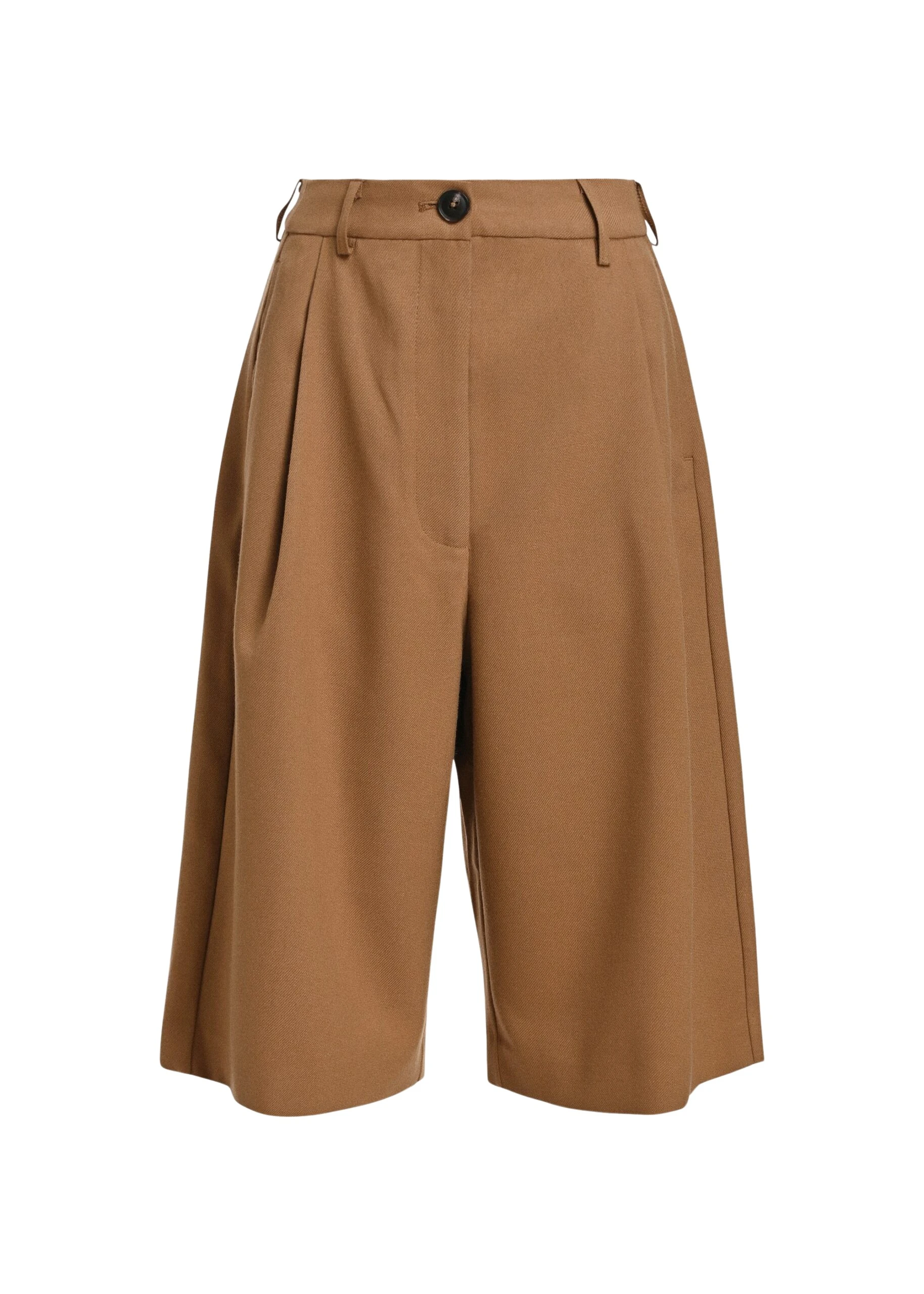 Essentiel-Antwerp-Camel-pleated-wide-leg-bermuda-pants-scaled71276_nobg Camel pleated wide-leg bermuda pants