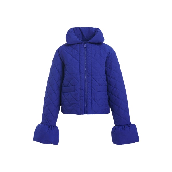 Cobalt blue quilted padded jacket
