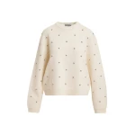 Cream stud-embellished sweatshirt