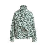 Dark green and off-white leopard-print pussy-bow shirt