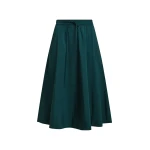 Dark green midi-length a-line skirt