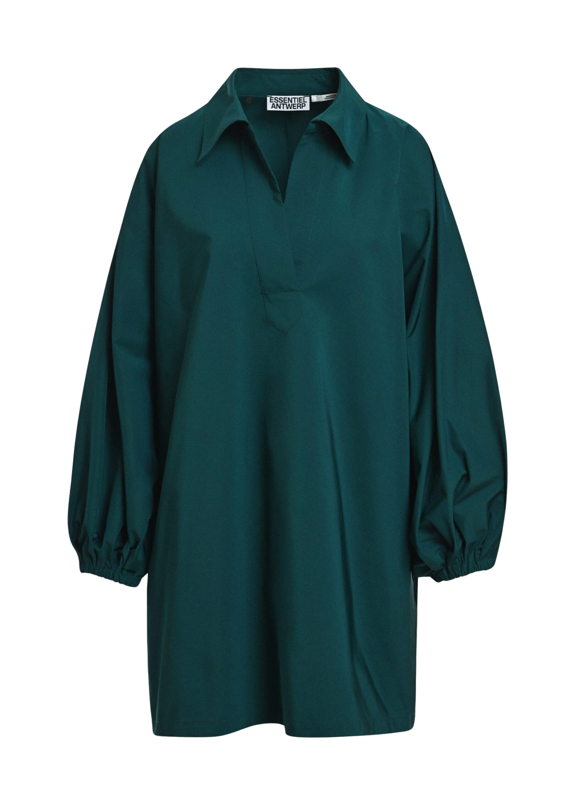 Essentiel-Antwerp-Dark-green-oversized-mini-dress-with-voluminous-sleeves-scaled84418_nobg Dark green oversized mini dress with voluminous sleeves