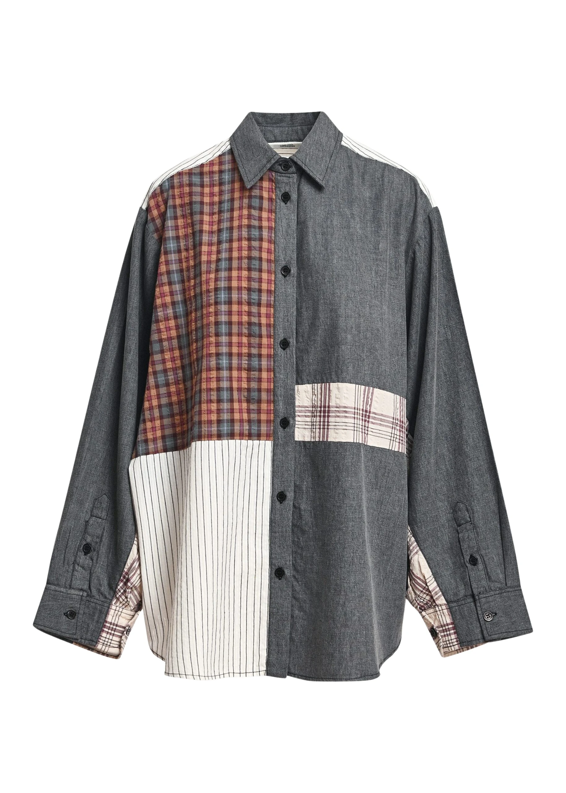 Essentiel-Antwerp-Dark-grey-off-white-and-brown-patchwork-oversized-cotton-shirt-scaled58860_nobg Dark grey