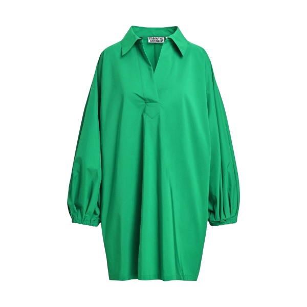 Green oversized mini dress with voluminous sleeves