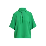 Green scarf-like collar top