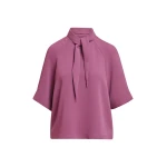 Mauve scarf-like collar top