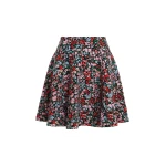 Multicolor floral jacquard flared mini skirt