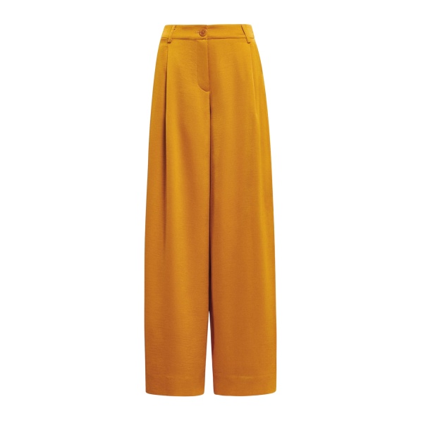 Ochre wide-leg satin pants