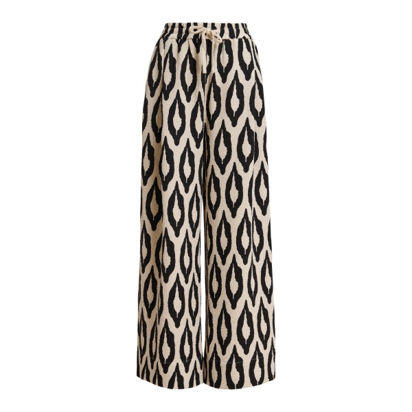 Off-white and black printed wide-leg pants