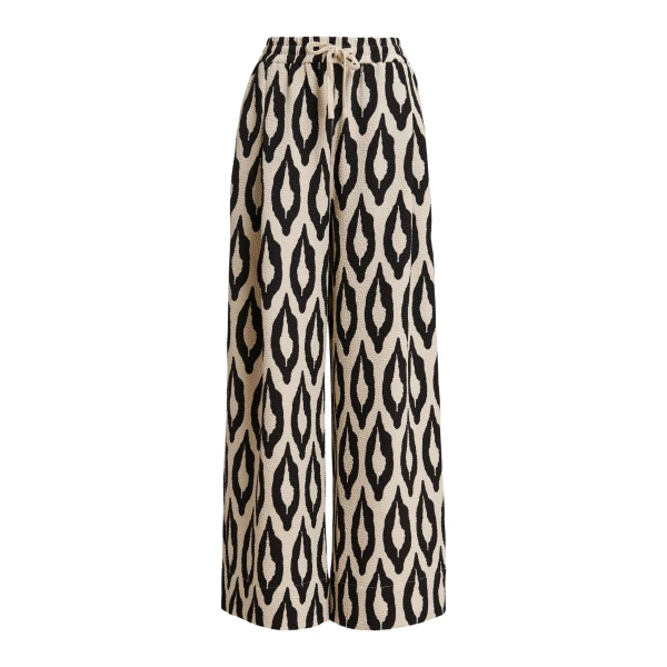 Off-white and black printed wide-leg pants