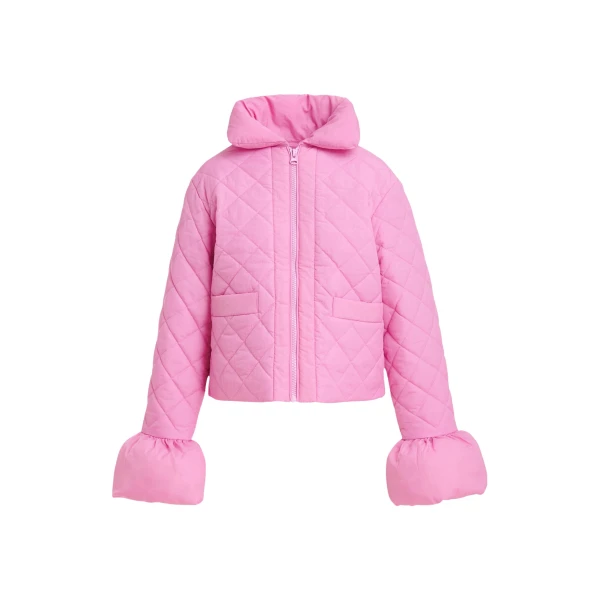 Pink quilted padded jacket