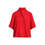 Red scarf-like collar top