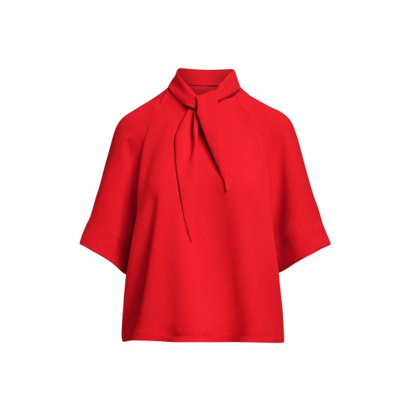 Red scarf-like collar top