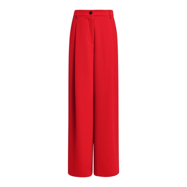 Red wide-leg pants