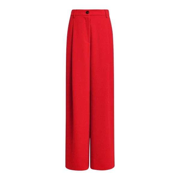 Red wide-leg pants
