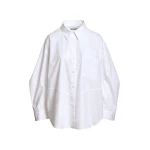 White oversized shirt with separate brooch
