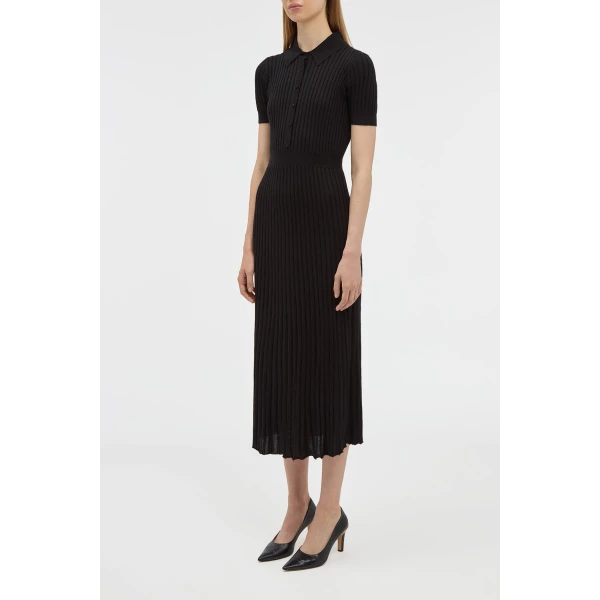 Gabriela Hearst Amor Knit Midi Dress in Black Cashmere Silk, view 2