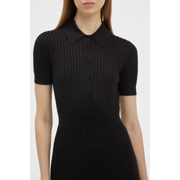 Gabriela Hearst Amor Knit Midi Dress in Black Cashmere Silk, view 4