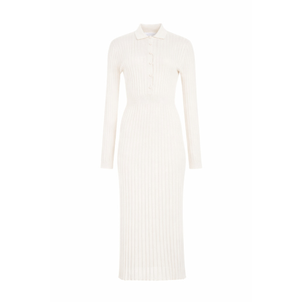 Gabriela Hearst Ardor Knit Maxi Dress in Ivory Cashmere Silk