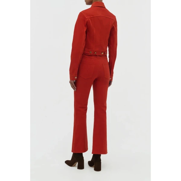 Gabriela Hearst Bronte Jacket in Antelope Orange Recycled Cotton Denim, view 3