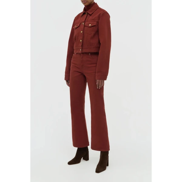 Gabriela Hearst Bronte Jacket in Burnt Sienna Recycled Cotton Denim, view 2
