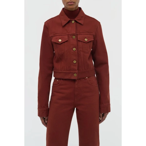 Gabriela Hearst Bronte Jacket in Burnt Sienna Recycled Cotton Denim, view 4