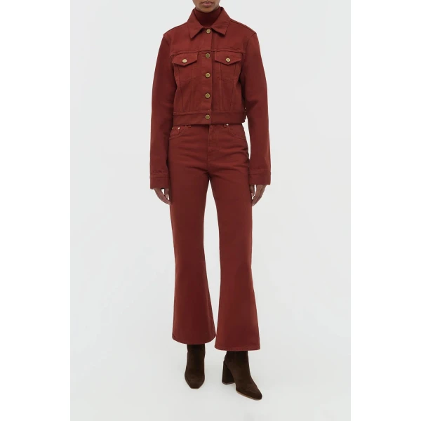 Gabriela Hearst Bronte Jacket in Burnt Sienna Recycled Cotton Denim, view 6