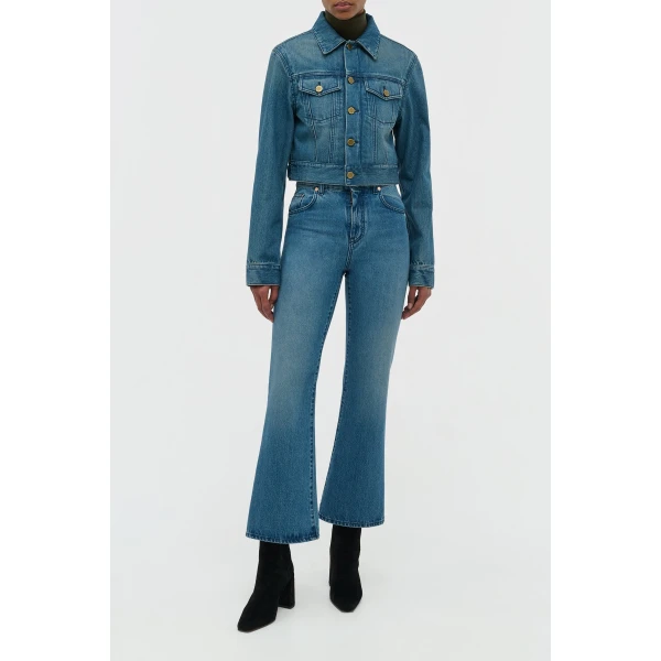 Gabriela Hearst Bronte Jacket in Uruguayan Blue Recycled Cotton Denim, view 6