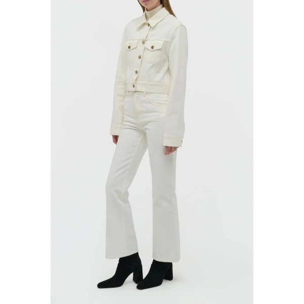 Gabriela Hearst Bronte Jacket in White Recycled Cotton Denim, view 2