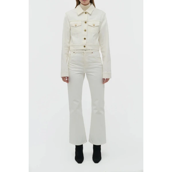 Gabriela Hearst Bronte Jacket in White Recycled Cotton Denim, view 6