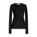 Gabriela Hearst Browning Knit Sweater in Black Cashmere Silk