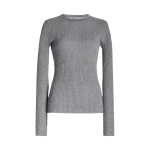 Gabriela Hearst Browning Knit Sweater in Heather Grey Cashmere Silk