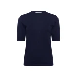 Gabriela Hearst Brunner Knit T-Shirt in Dark Navy Cashmere Silk