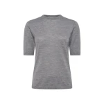 Gabriela Hearst Brunner Knit T-Shirt in Heather Grey Cashmere Silk