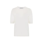 Gabriela Hearst Brunner Knit T-Shirt in Ivory Cashmere Silk