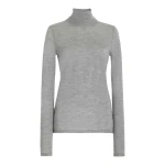 Gabriela Hearst Costa Knit Turtleneck in Heather Grey Cashmere Silk