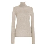 Gabriela Hearst Costa Knit Turtleneck in Oatmeal Cashmere Silk