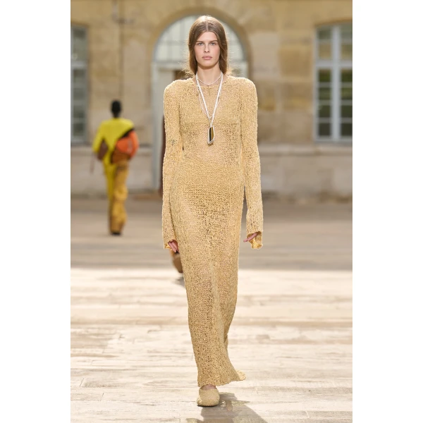 Gabriela Hearst Elinea Knit Maxi Dress in Hay Silk Cashmere Linen, view 6