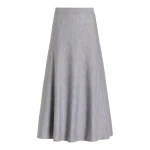 Gabriela Hearst Freddie Knit Midi Skirt in Heather Grey Merino Wool Cashmere