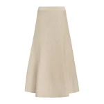 Gabriela Hearst Freddie Knit Midi Skirt in Oatmeal Merino Wool Cashmere
