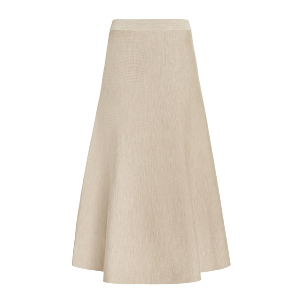 Gabriela Hearst Freddie Knit Midi Skirt in Oatmeal Merino Wool Cashmere