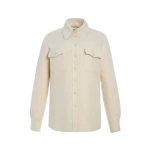 Gabriela Hearst John Austin Shirt in Ivory Double-Face Recycled Cashmere Felt