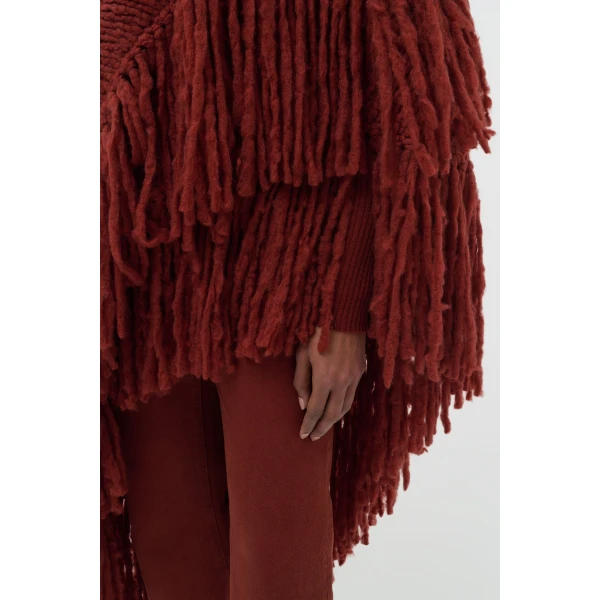 Gabriela Hearst Lauren Knit Wrap in Burnt Sienna Welfat Cashmere, view 3